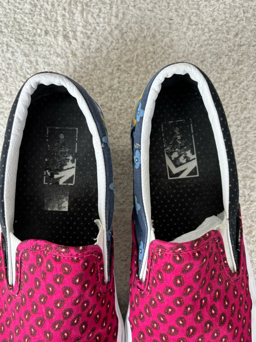 Vans Shoes M9.5 W11 Classic Slip On Tie Print Mix Black‎ Multi Casual Comfort